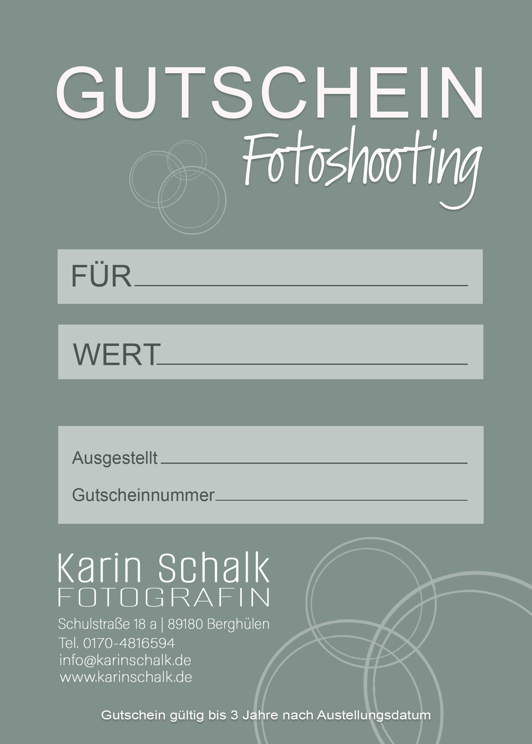 Gutschein Fotoshooting