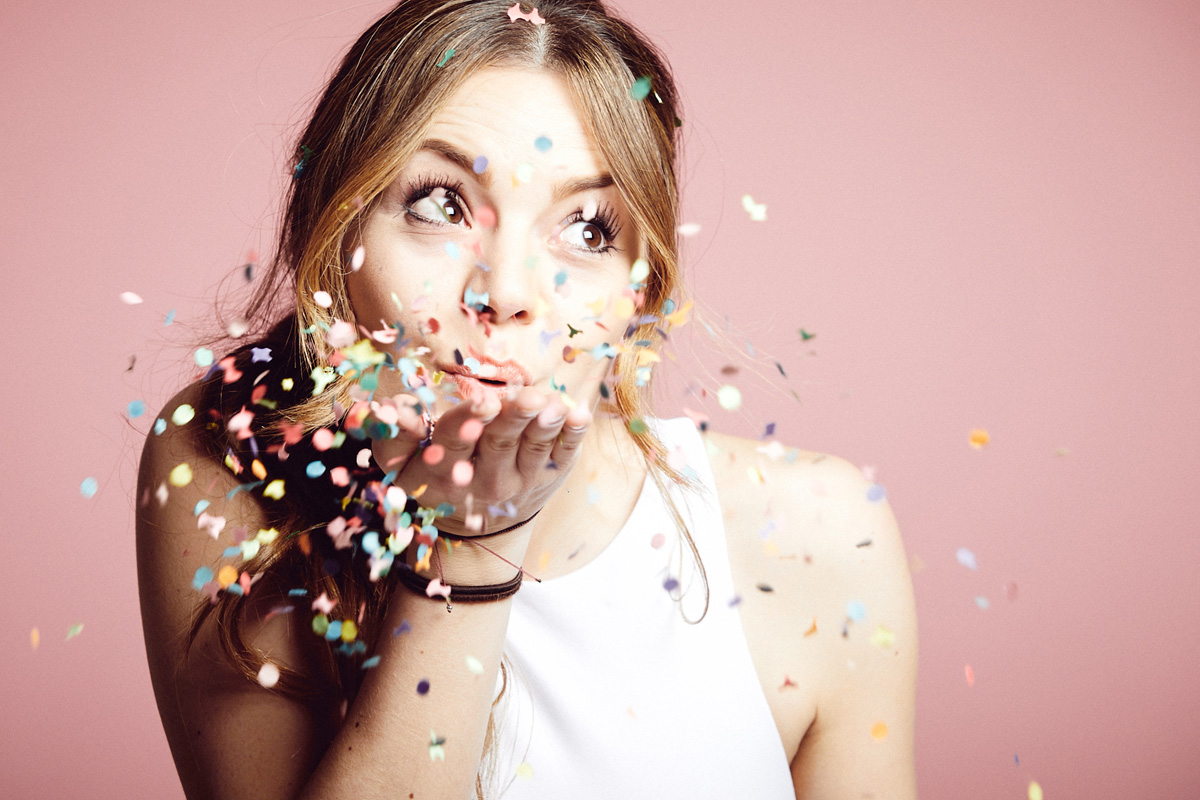 Spass Fotoshooting Konfetti
